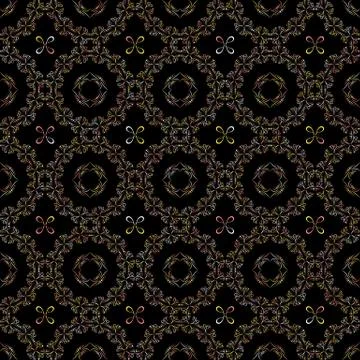 Geometric seamless pattern on a dark background Stock Illustration