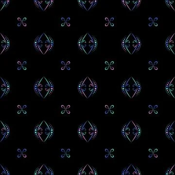 Geometric seamless pattern on a dark background Stock Illustration