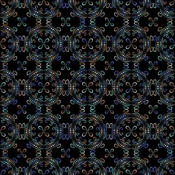 Geometric seamless pattern on a dark background Stock Illustration