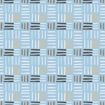 Geometric seamless pattern with dash line. Doodle stripe backdrop. Line shape Stock Illustration