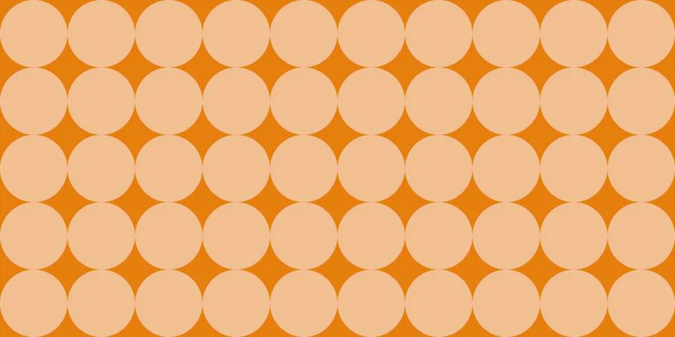 Geometric seamless pattern with dots or circles, apricot crush colors, vector Stock Illustration