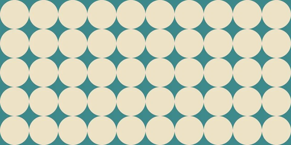 Geometric seamless pattern with dots or circles, beige and blue colors, vector Stock Illustration
