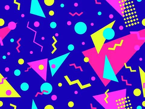 Geometric seamless pattern with elements of 80s memphis style. Geometric sh.. Stockillustratie