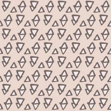 Geometric seamless pattern with framed triangles. Light pink background. 스톡 일러스트
