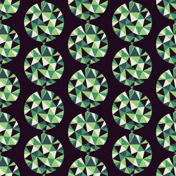 Geometric seamless pattern with gems. Vector illustration Stock Illustration