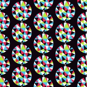 Geometric seamless pattern with gems. Vector illustration. Geometric seaml... Stock Photos