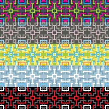 Geometric seamless pattern Geometric seamless pattern, in five color schem... Stock Photos