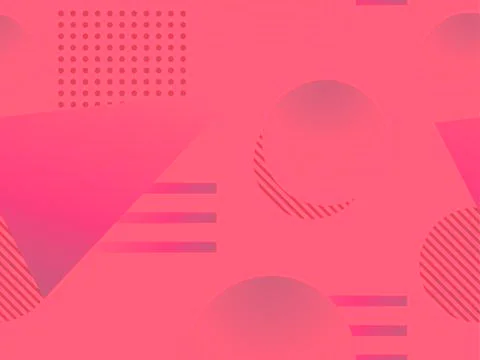 Geometric seamless pattern. Geometric shapes with gradient, memphis style. Zi Stock Illustration