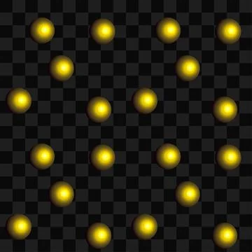 Geometric seamless pattern with gold colored ball. Vector Stock Illustration