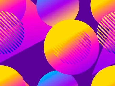 Geometric seamless pattern with gradient shapes. Zine culture abstract backgr Stockillustratie