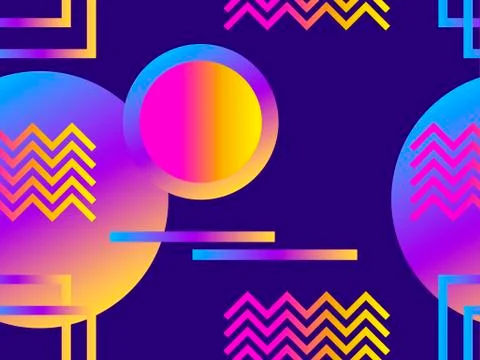 Geometric seamless pattern with gradient shapes. Zine culture abstract backgr Stockillustratie