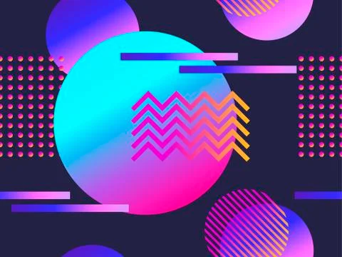 Geometric seamless pattern with gradient shapes. Zine culture abstract backgr Stockillustratie