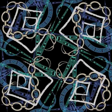 Geometric seamless pattern. Greek repeat backdrop. Fantasy abstract backgroun Illustrazione stock