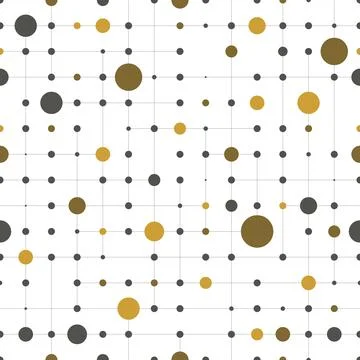 Geometric seamless pattern, grid texture with lines and dots. Vector. Illustrazione stock