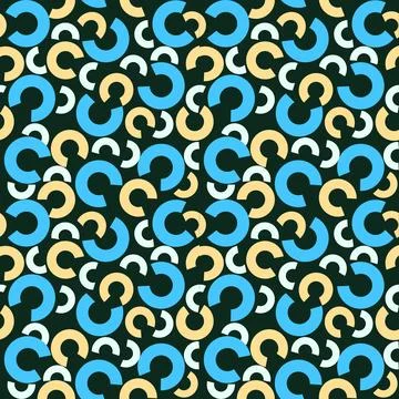 Geometric seamless pattern with half circle multicolored shapes Illustrazione stock