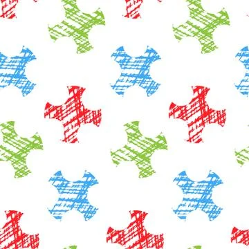 Geometric seamless pattern. Hand drawn. Vector illustration. Illustrazione stock