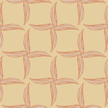 Geometric seamless pattern in hand drawn style with lily of the valley leaf s Stock Illustration
