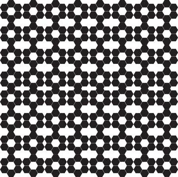 Geometric seamless pattern with hexagonal grid and floral tile motifs. Stock Illustration
