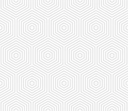 Geometric seamless pattern with hexagons in light grey Stock Illustration