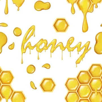 Geometric seamless pattern with honeycomb and the inscription. The pattern is Ilustración de archivo