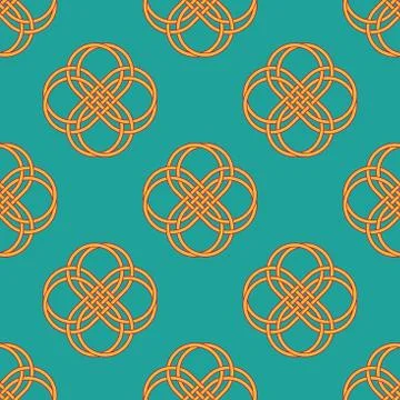 Geometric seamless pattern. Interlocking circles textile print. Illustrazione stock