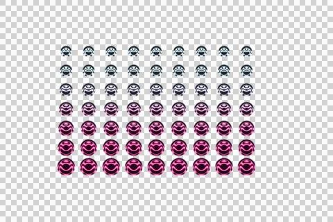 Geometric seamless pattern with interlocking circular shapes in black and purple 库存插图