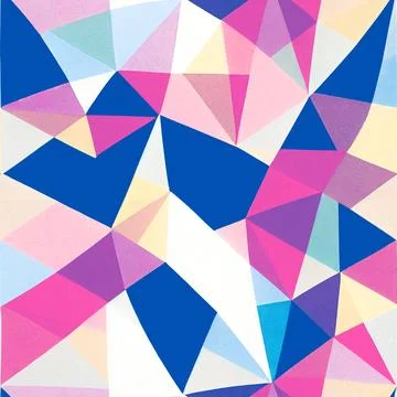 Geometric seamless pattern, irregular background. Art graphic pink blue pri.. Stock Illustration