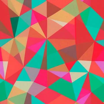 Geometric seamless pattern, irregular background. Art graphic red green pri.. 스톡 일러스트