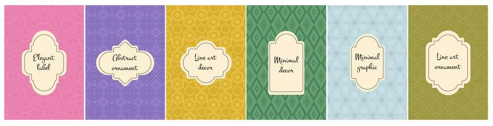 Geometric seamless pattern. Label, texture background. Line ornament. Floral Illustrazione stock