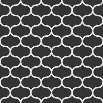 Geometric seamless pattern with lantern tiles in black and white Stock Illustration