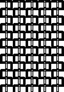 Geometric seamless pattern of large black elements arranged in rows. Stock Illustration