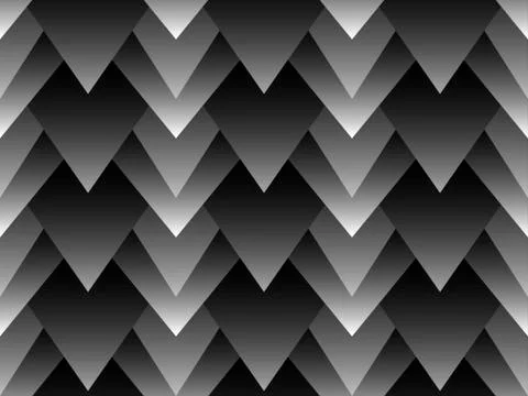 Geometric seamless pattern with layered triangles. Monochrome retro backgroun Stockillustratie