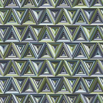 Geometric seamless pattern with light blue, green, and purple triangles. Stock Illustration