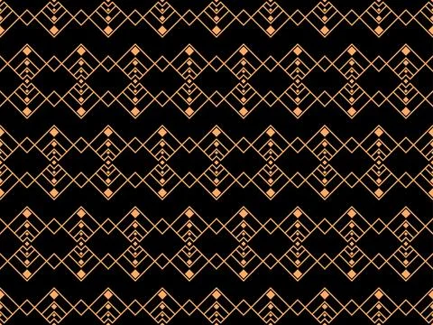 Geometric seamless pattern in line art style. Art deco geometric pattern of.. Stock-Illustration