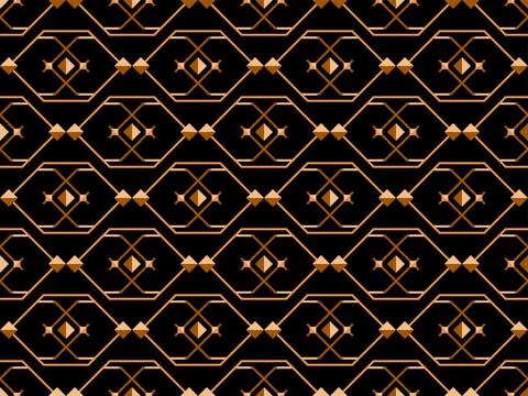 Geometric seamless pattern in line art style. Art deco geometric pattern of.. Stock-Illustration