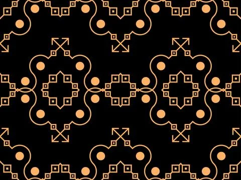 Geometric seamless pattern in line art style. Art deco geometric pattern of.. Stock Illustration