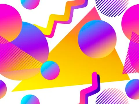 Geometric seamless pattern with liquid gradient on a white background. Triang Stock-Illustration