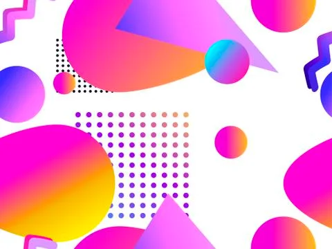 Geometric seamless pattern with liquid gradient on a white background. Triang 스톡 일러스트