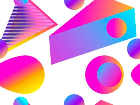 Geometric seamless pattern with liquid gradient on a white background. Triang Stockillustratie