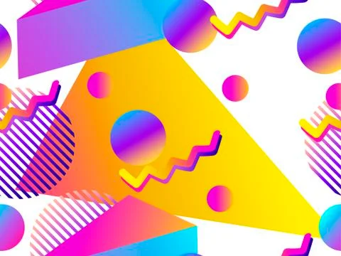 Geometric seamless pattern with liquid gradient on a white background. Triang Illustrazione stock