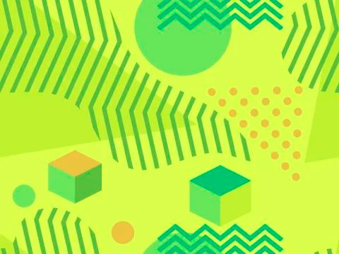 Geometric seamless pattern in memphis and pop art style. Point geometric shap Stockillustratie