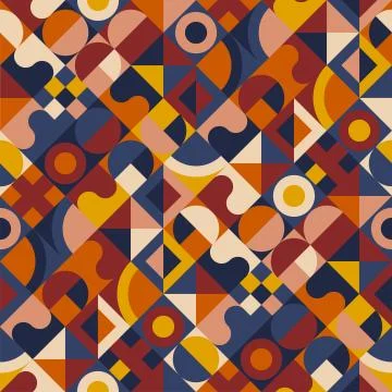 Geometric seamless pattern in mid century style Stock Illustration