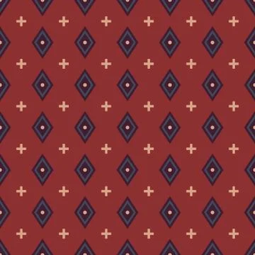 Geometric seamless pattern. Minimal texture on red color illustration イラスト素材