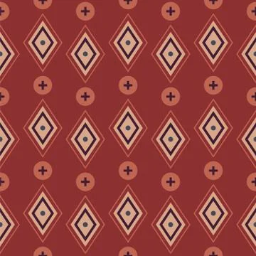Geometric seamless pattern. Minimal texture on red color illustration Illustrazione stock