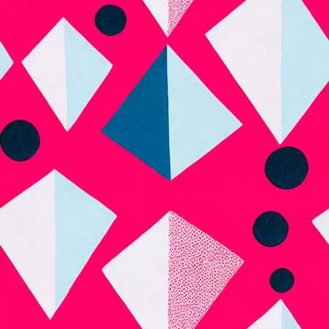 Geometric seamless pattern. Minimalism graphic pink white print, trendy abs.. イラスト素材