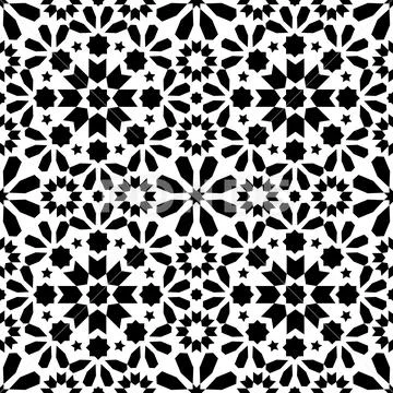 Geometric seamless pattern, Moroccan tiles design, seamless Stock Illustration