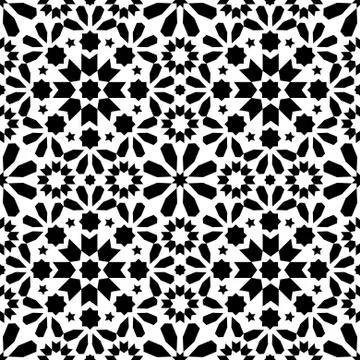 Geometric seamless pattern, Moroccan tiles design, seamless Stock Illustration