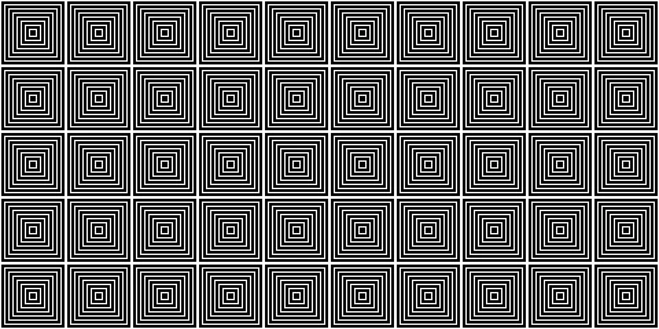 Geometric seamless pattern with multi tiered squares, black and white colors Illustrazione stock