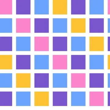 Geometric seamless pattern. Multicolored tile squares on white background. .. Stock Illustration