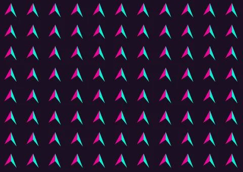 Geometric Seamless Pattern with Neon Pink and Cyan Arrowhead Shards Stock Illustration